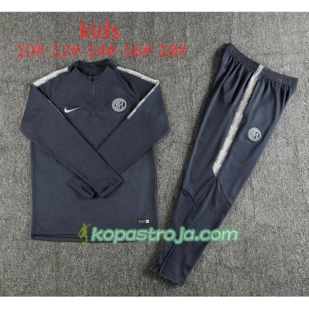 Inter Milan Barn Tränings Sweatshirtställ Mörk Grå 2018/19
